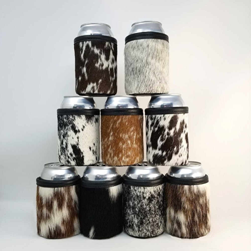 Cowhide and Leather Koozie ( Koozies / Cozies )